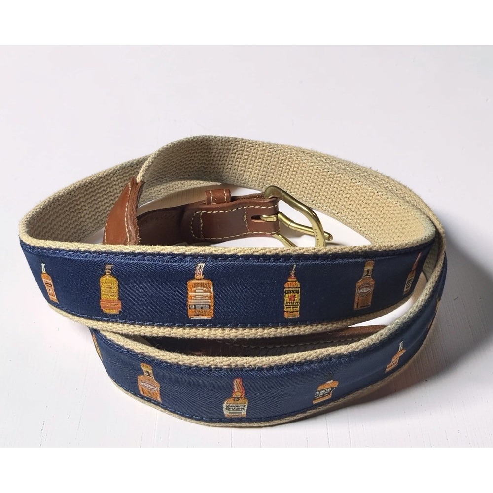 Leather Man Limited Bourbon Bottle Motif Belt Size 48